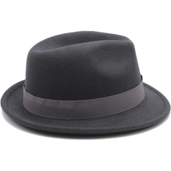 Classic Fedora Hats for Men & Women Vintage Style Short Brim Felt Hat - Picture 6 of 7